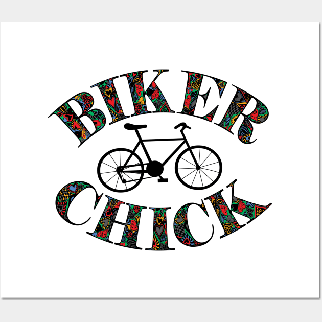 Biker Chick Bike Wall Art by Barthol Graphics